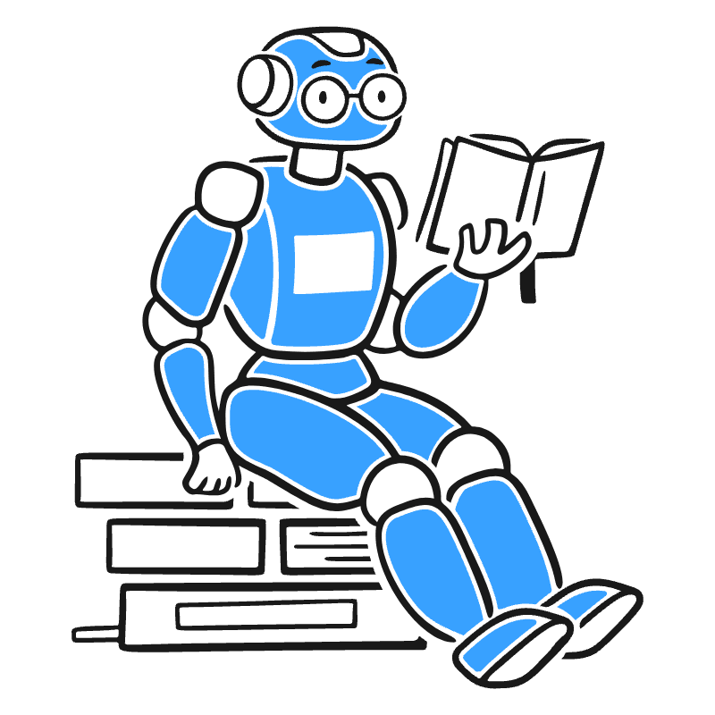 Robot Reading Illustration from Brooklyn Set
