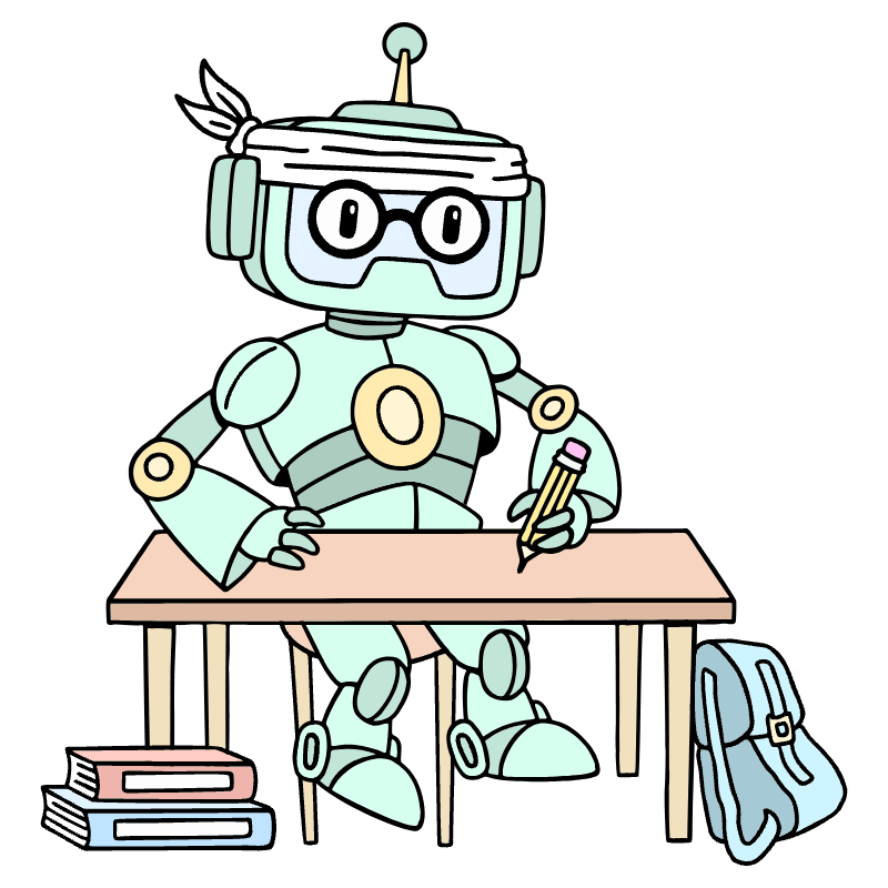 Robot Studying 2 Illustration from Bruxelles Set