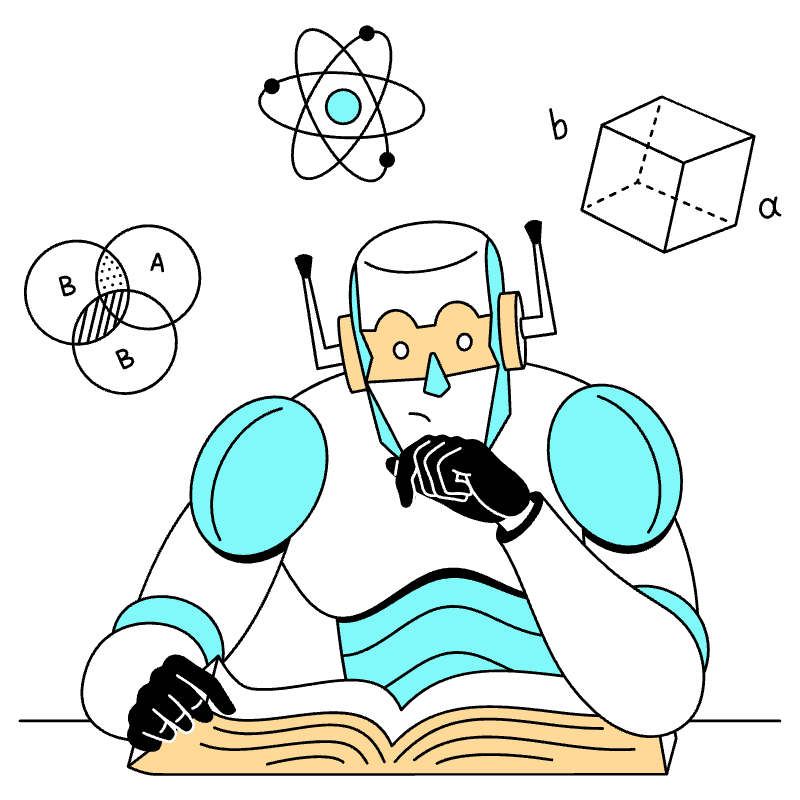 Robot Studying Illustration from London Set