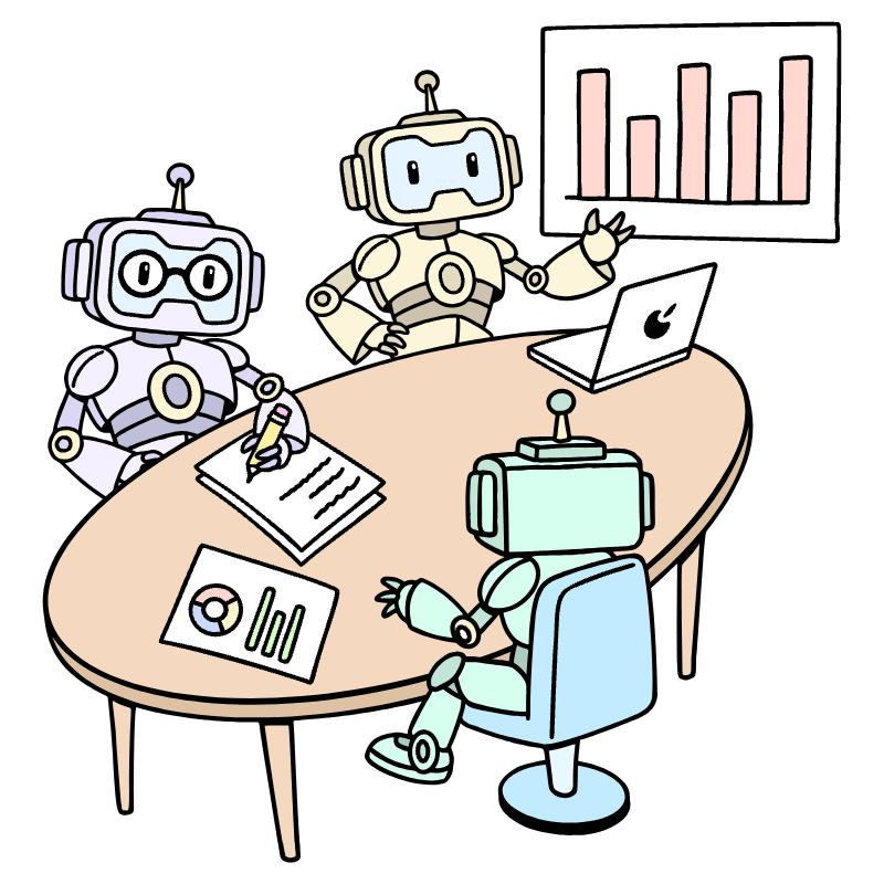 Robot Work Office Team Illustration from Bruxelles Set