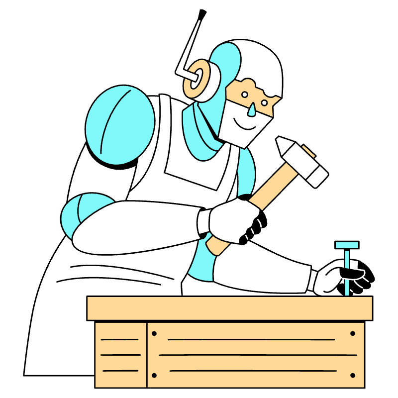 Robot Working Illustration from London Set