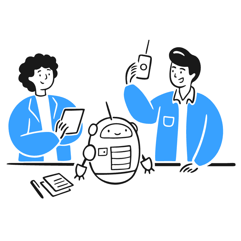 Scientists Working On Robot Illustration from Brooklyn Set