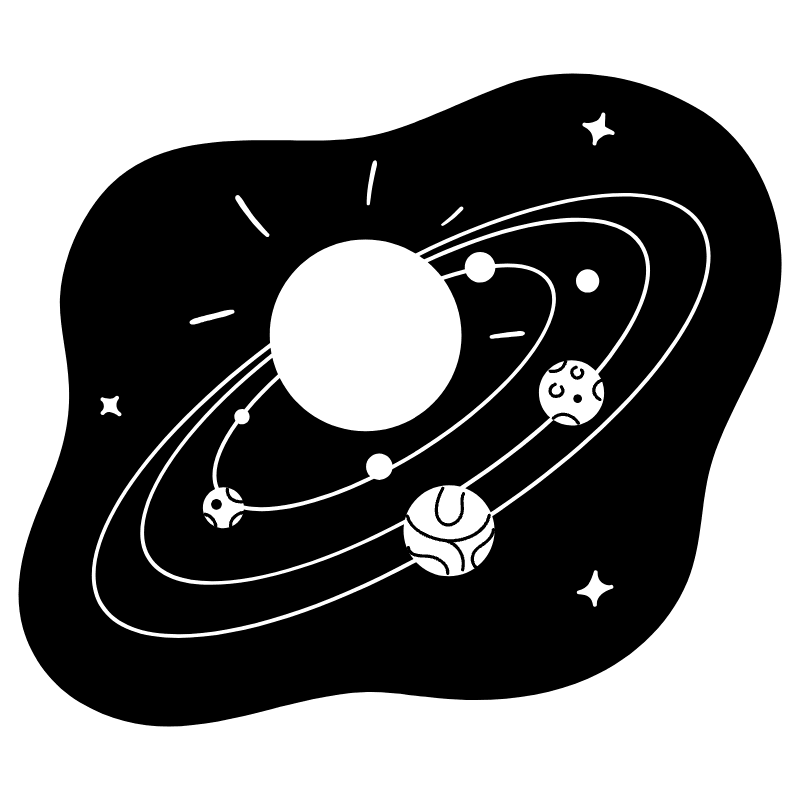 Solar System Illustration from Milano Set