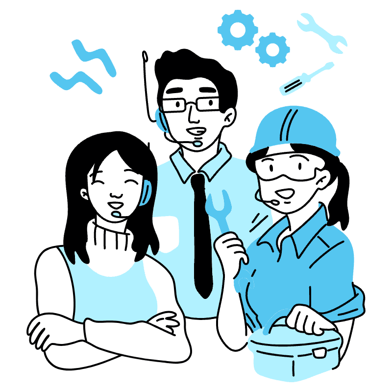Support Team Illustration from Tokyo Duotone Set