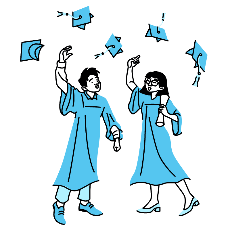 Graduation Illustration from Tokyo Duotone Set