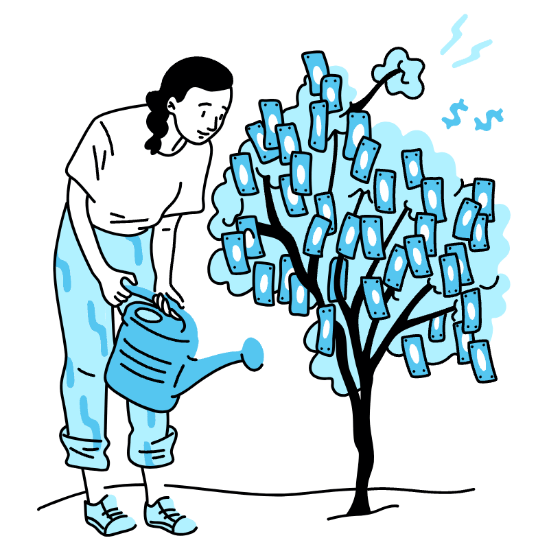 Money Growing On Trees Illustration from Tokyo Duotone Set