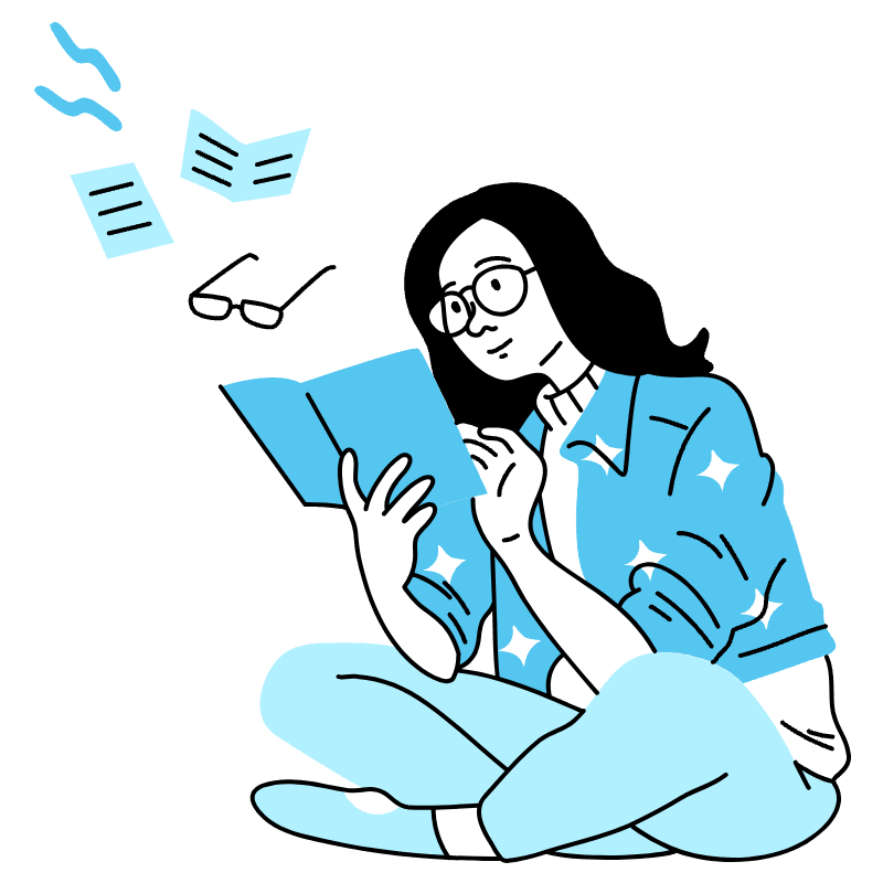 Reading A Book Illustration from Tokyo Duotone Set