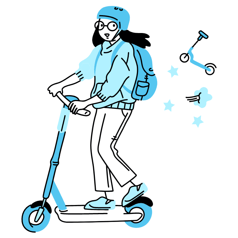 Ride E Scooter Illustration from Tokyo Duotone Set