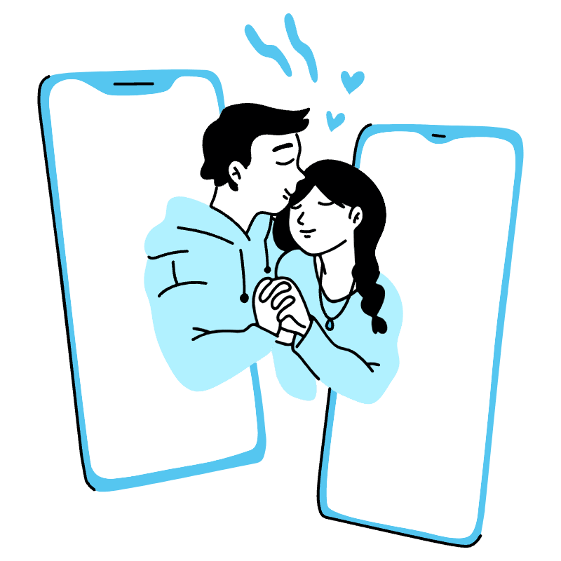 Online Romance Illustration from Tokyo Duotone Set