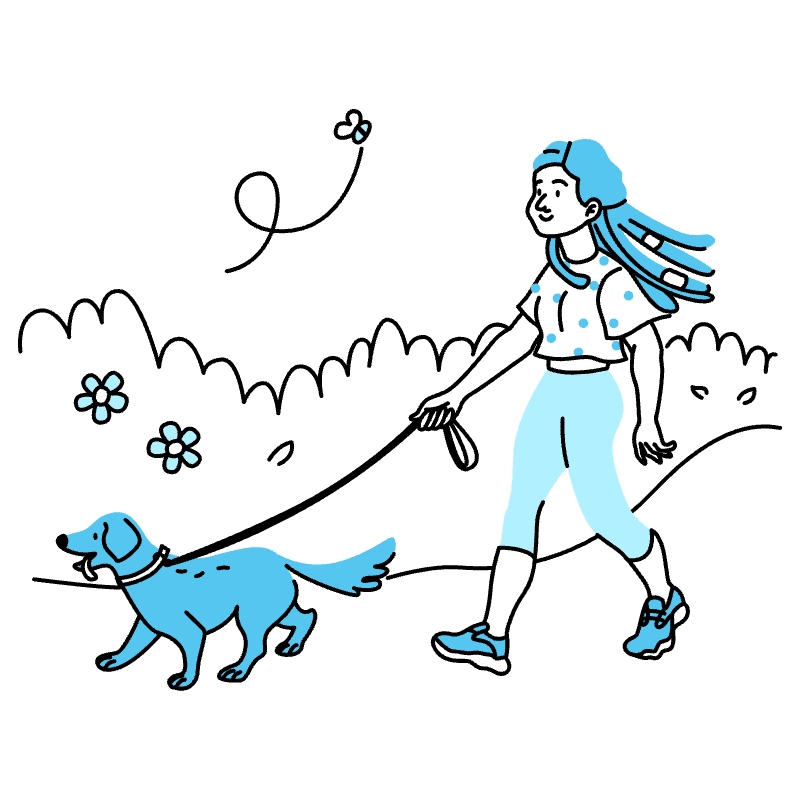 Walking A Dog Illustration from Tokyo Duotone Set