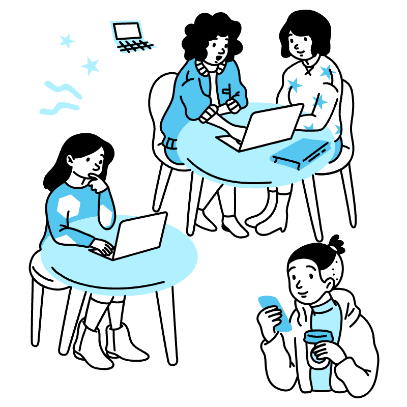 Co Working Space Illustration from Tokyo Duotone Set