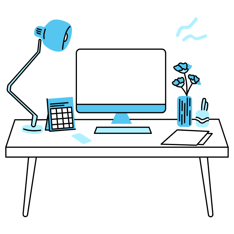 Office Desk Illustration from Tokyo Duotone Set