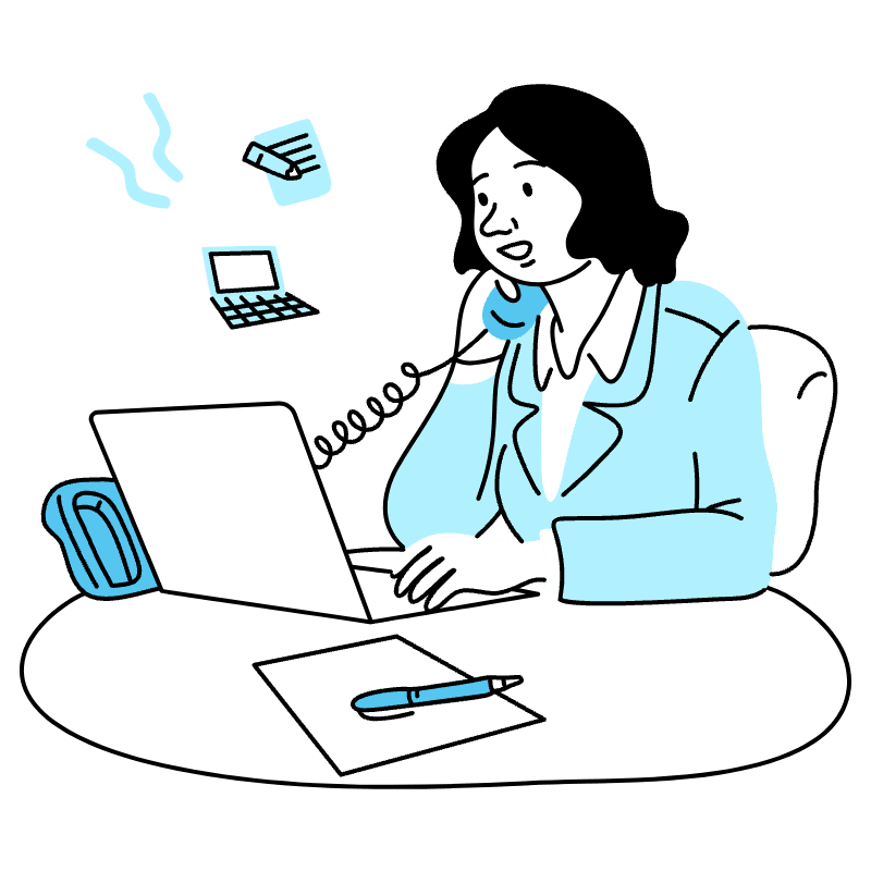 Office Working Illustration from Tokyo Duotone Set