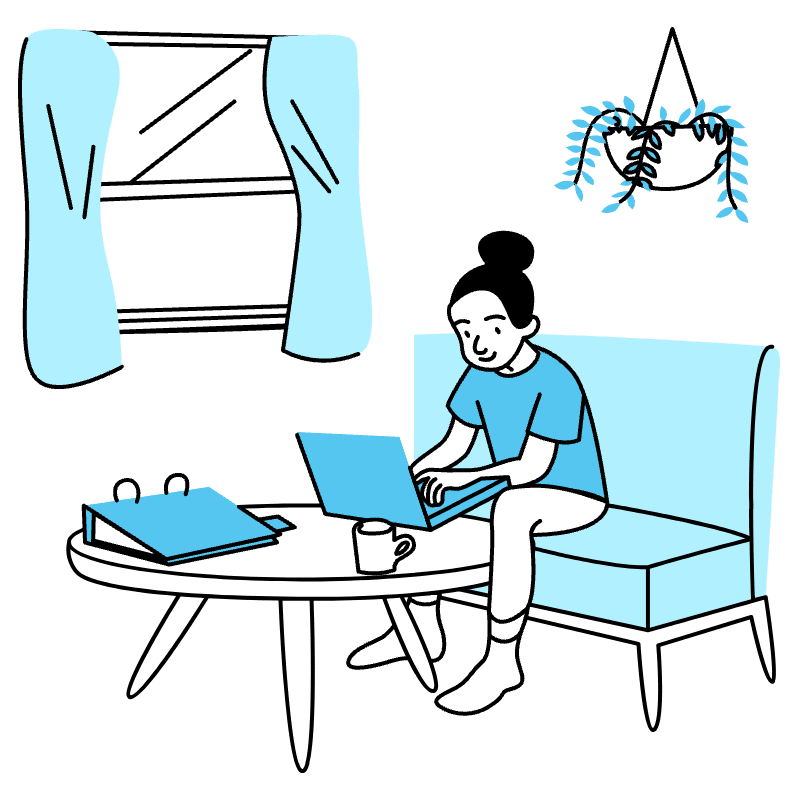 Work From Home Illustration from Tokyo Duotone Set
