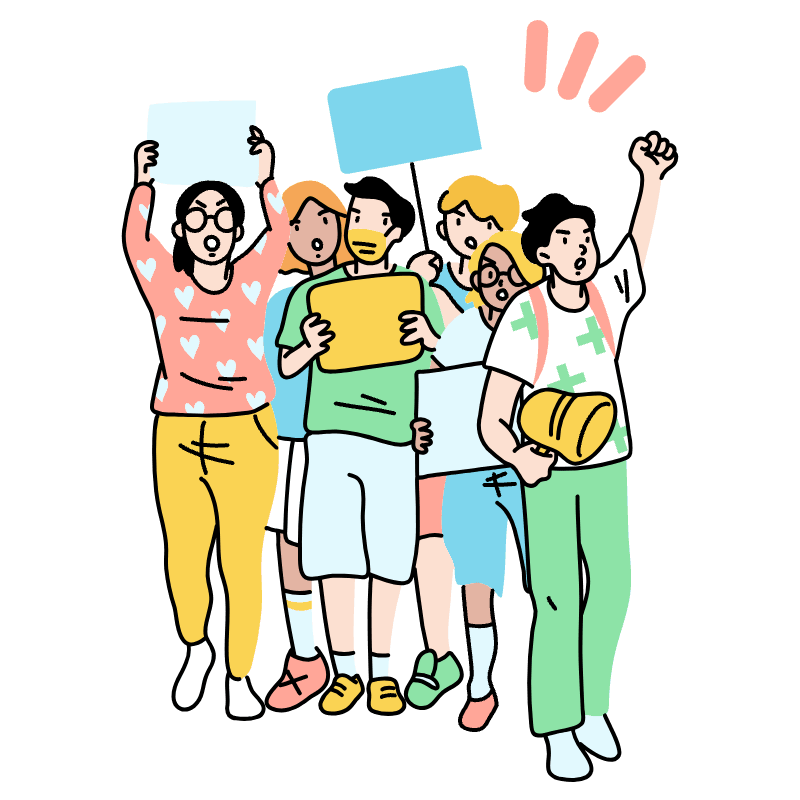 Street Protest Illustration from Tokyo Set