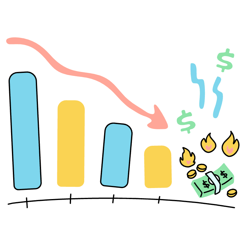 Business Graph Collapsing Illustration from Tokyo Set
