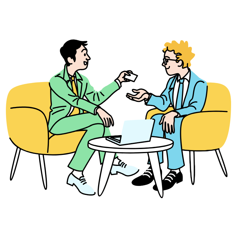 Businessman Giving Business Card Illustration from Tokyo Set