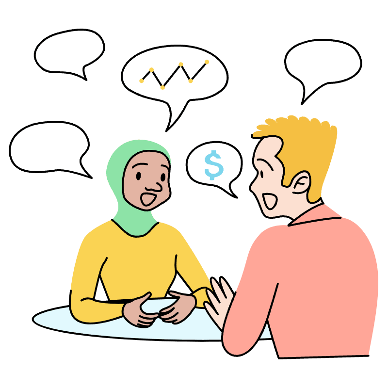 Conversation Businessman And Customer Illustration from Tokyo Set