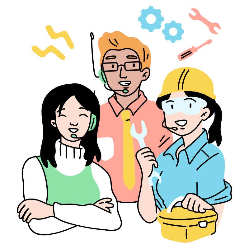 Support Team Illustration from Tokyo Set