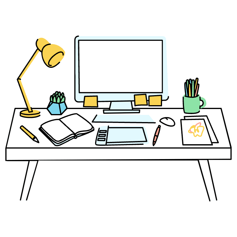 Designer Desk Illustration from Tokyo Set