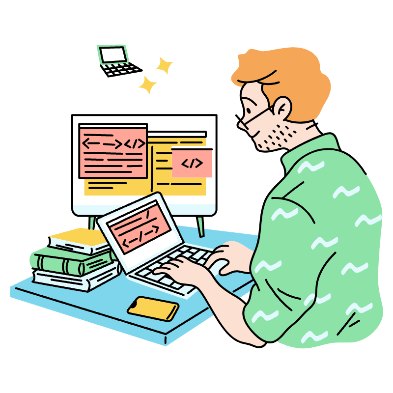 Coding A Website Illustration from Tokyo Set