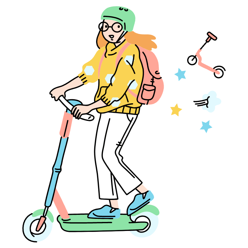 Ride E Scooter Illustration from Tokyo Set