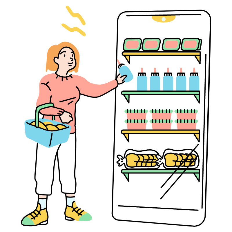 Order Groceries Online Illustration from Tokyo Set