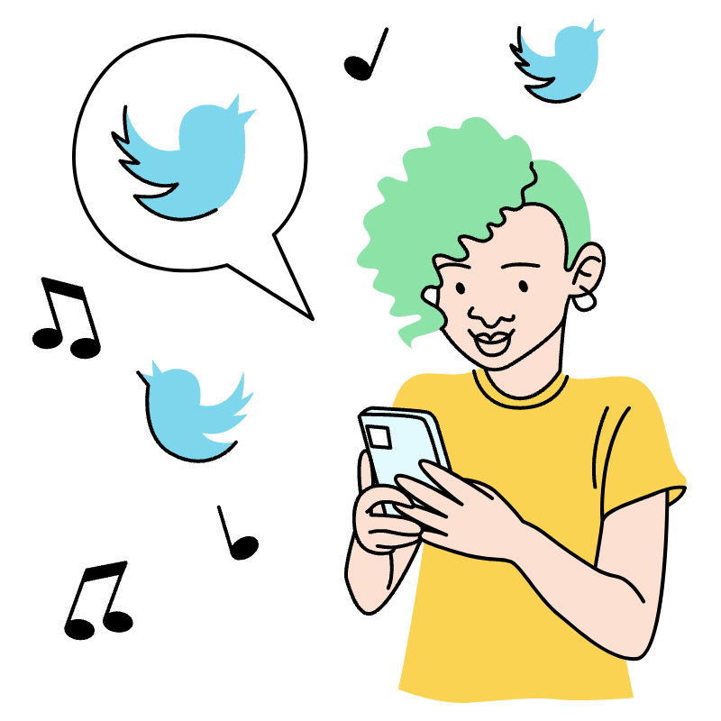 Tweet Something Illustration from Tokyo Set