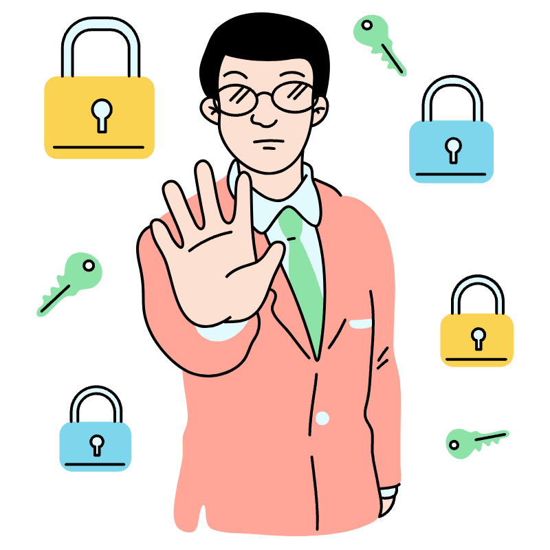 Protect Privacy Illustration from Tokyo Set