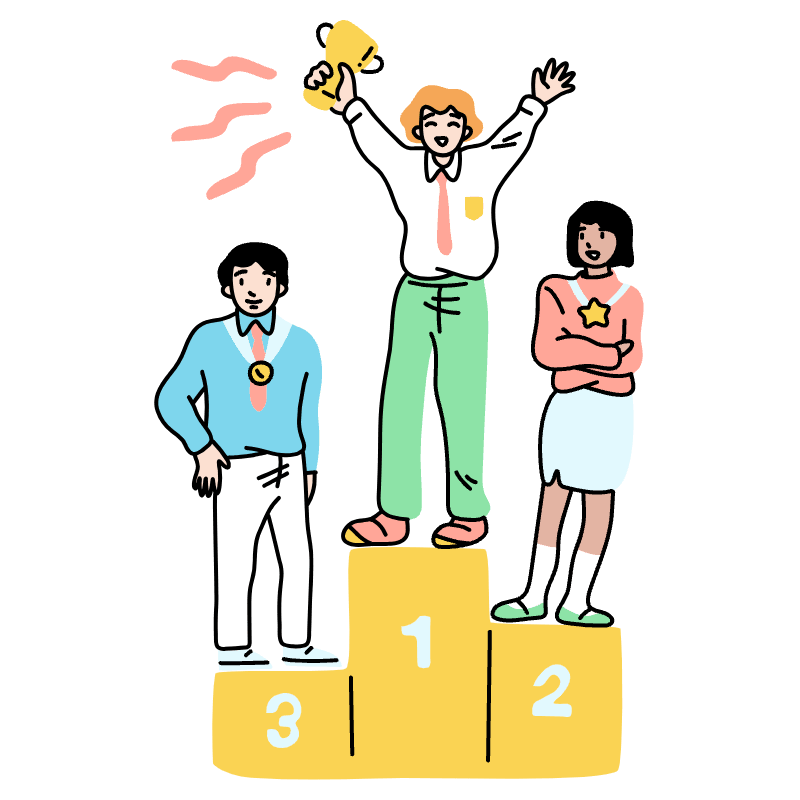 Rewards Someone Top Of A Podium Illustration from Tokyo Set