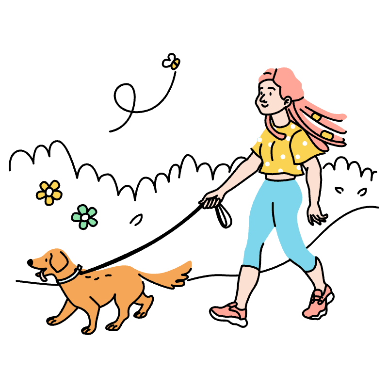 Walking A Dog Illustration from Tokyo Set