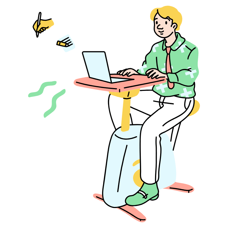 Desk Bike Illustration from Tokyo Set