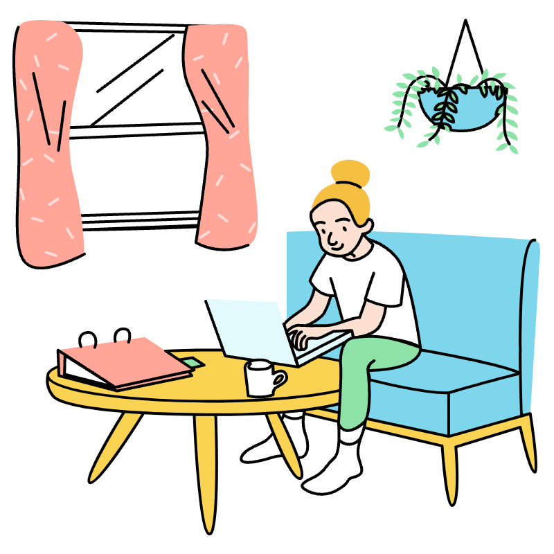 Work From Home Illustration from Tokyo Set