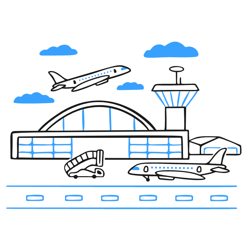 Airport Illustration from Brooklyn Set