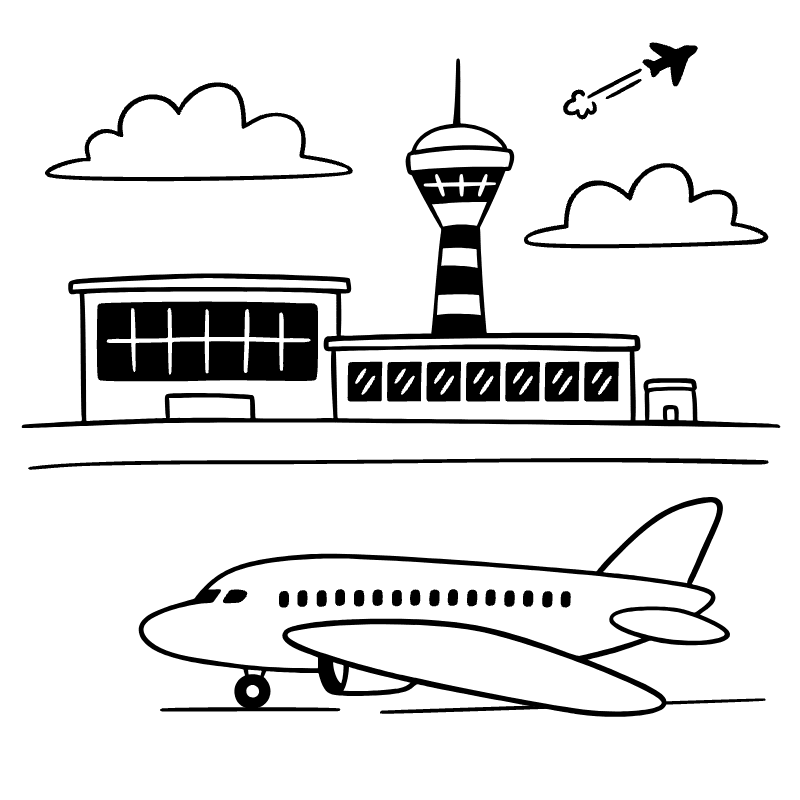 Airport Illustration from Milano Set