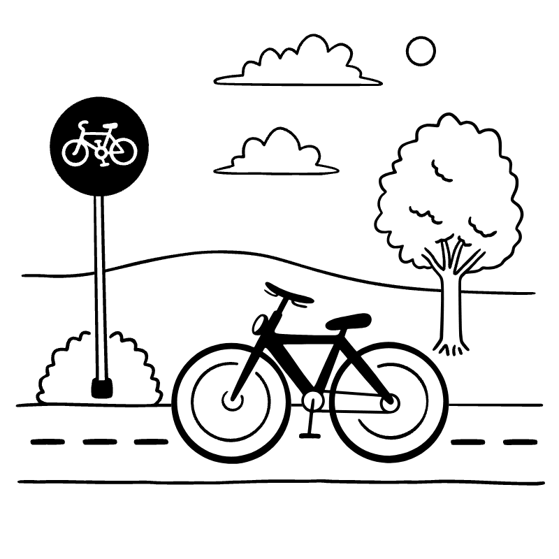 Bike Lane Illustration from Milano Set