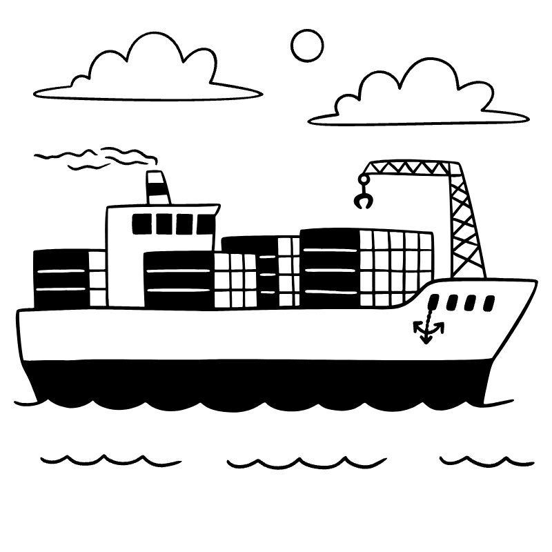 Cargo Ship Illustration from Milano Set