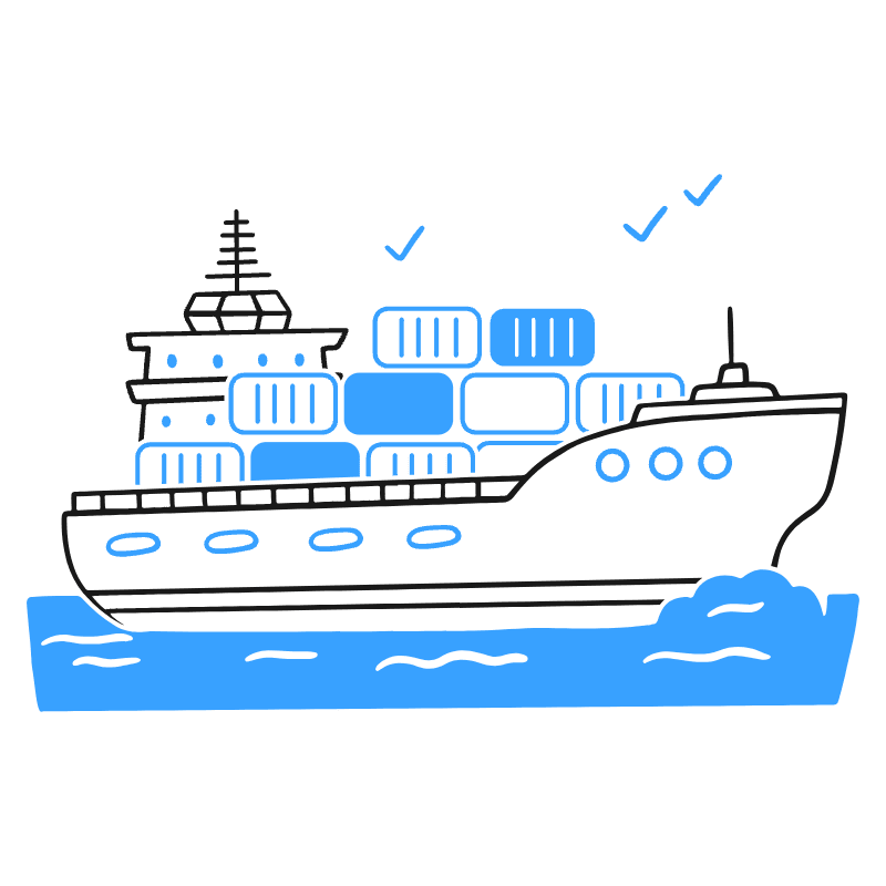 Cargo Ship Illustration from Brooklyn Set