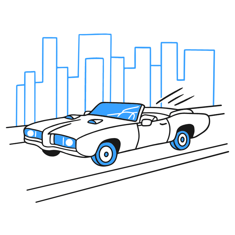 Convertible Car Illustration from Brooklyn Set