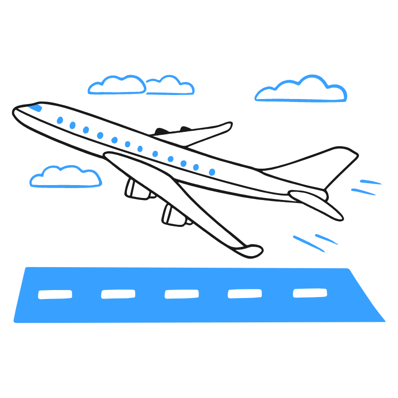 Plane Taking Off Illustration from Brooklyn Set