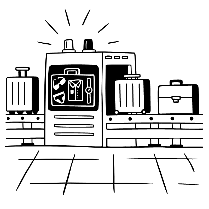 Scanning Your Bags Illustration from Milano Set