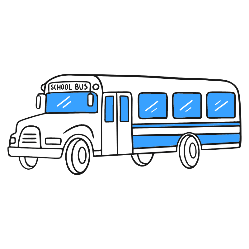 School Bus Illustration from Brooklyn Set