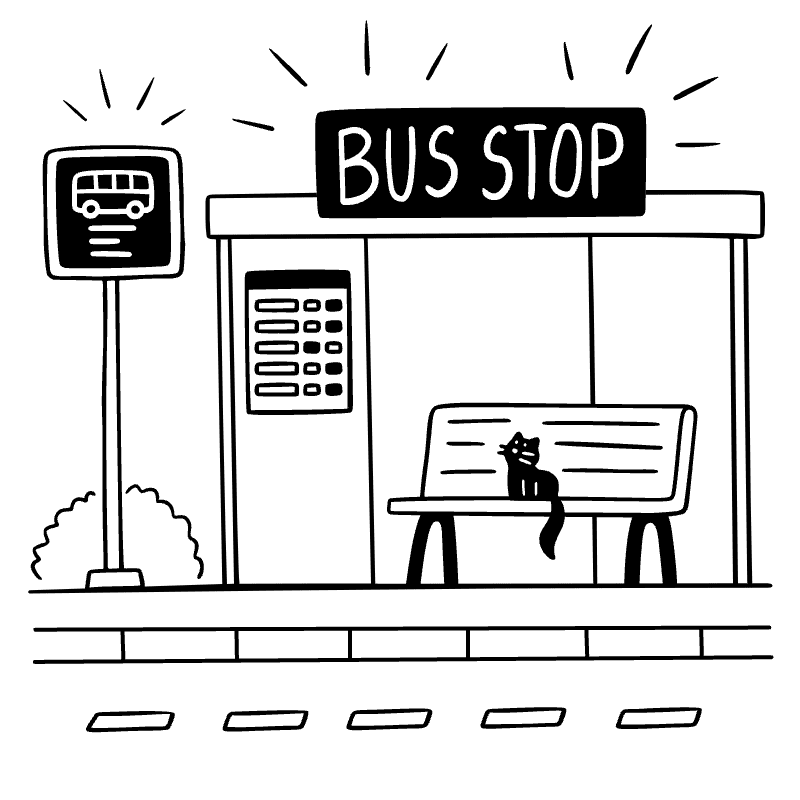 Waiting For The Bus Illustration from Milano Set