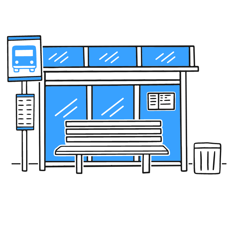 Waiting For The Bus Illustration from Brooklyn Set
