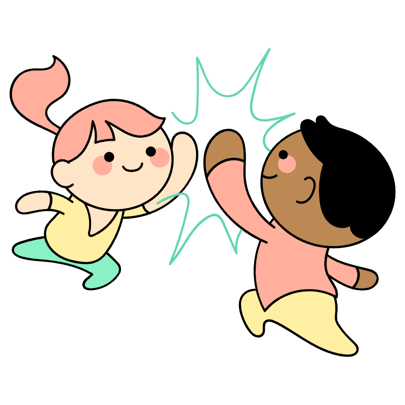 High Five Illustration from Seoul Set