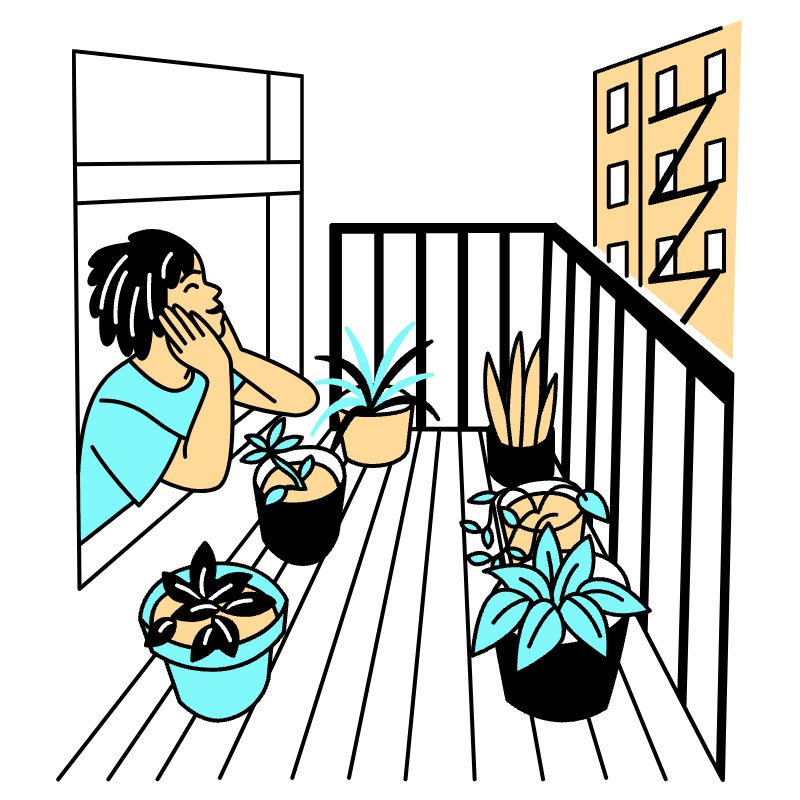 Leisure Grow Plants Balcony Illustration from London Set