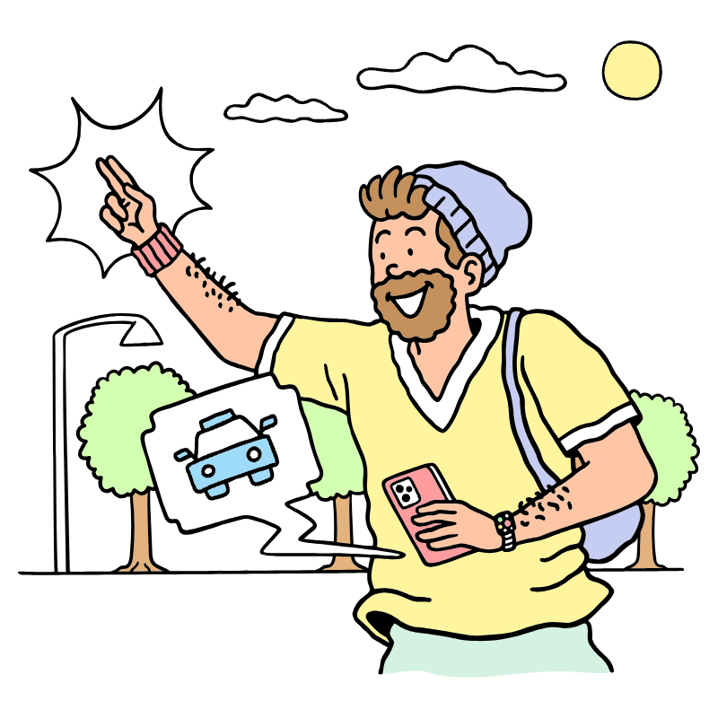 Uber Or Taxi Ride Illustration from Bruxelles Set