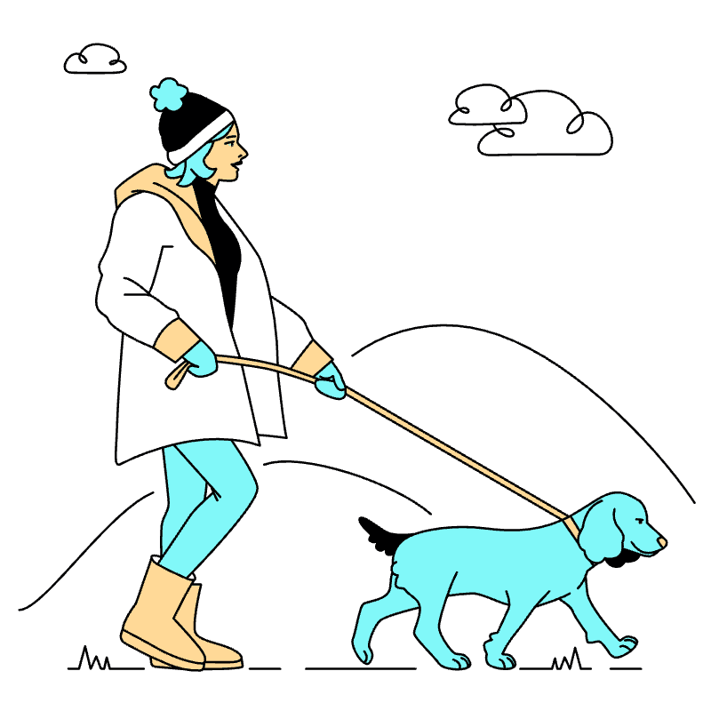 Walking A Dog Illustration from London Set