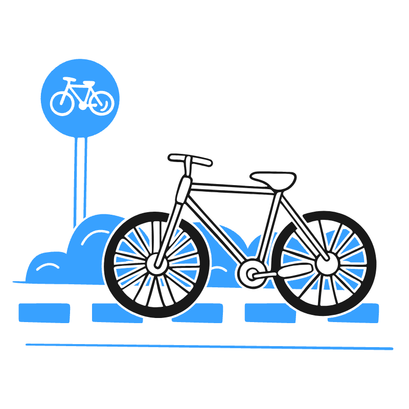 Bike Lane Illustration from Brooklyn Set