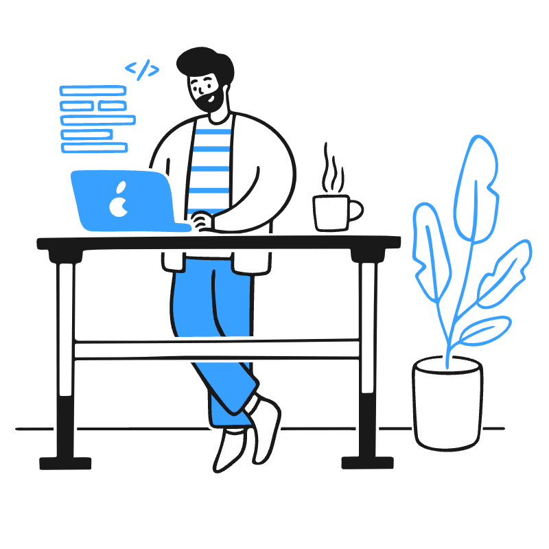 Programer Standing Desk Illustration from Brooklyn Set